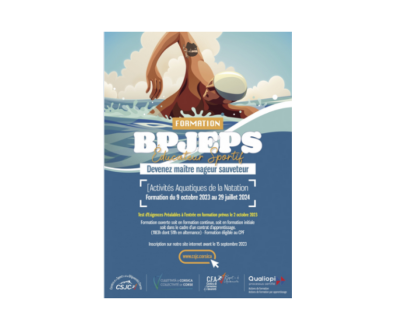 BPJEPS EDUCATEUR SPORTIF - Activités Aquatiques de la Natation